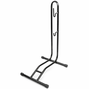 Stojak na rower z dwiema nogami na białym tle