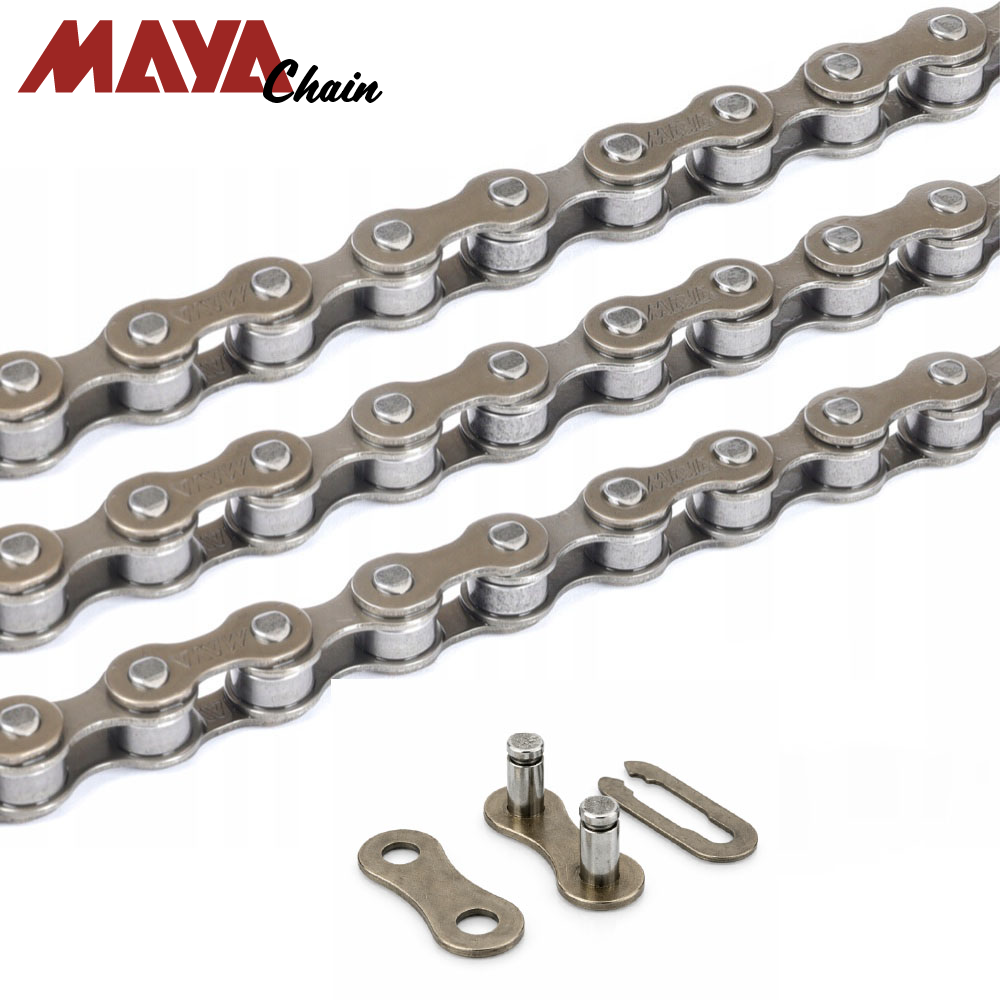 Łańcuch rowerowy jednorzędowy C-410 MAYA 112 ogniw ze spinką do roweru miejskiego
