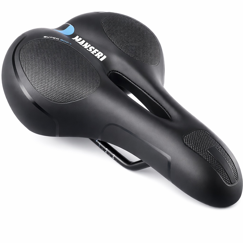 Siodełko rowerowe MANSERI MS-850A-06 czarne wygodne i wytrzymałe
