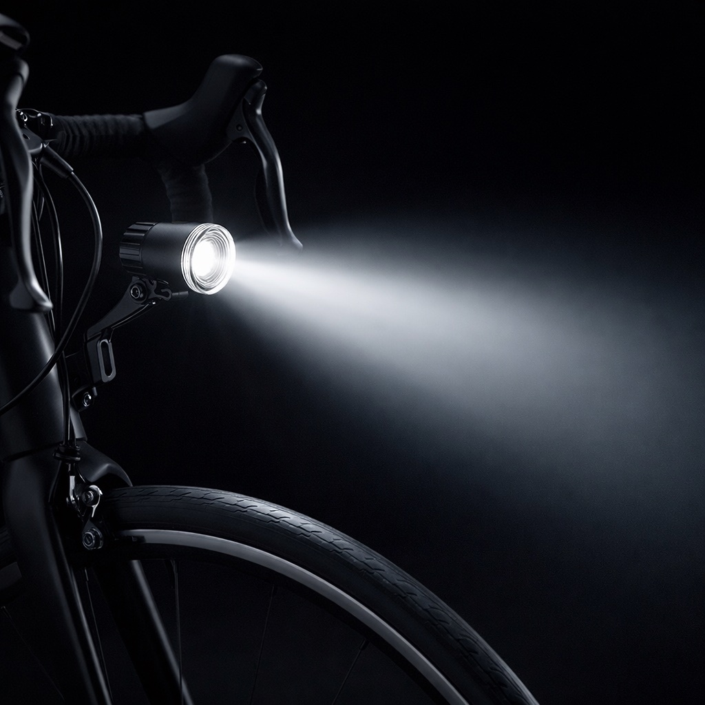 Lampka przednia rowerowa widelec XC-153W, baterie - obrazek 8