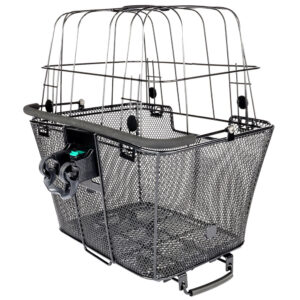 Koszyk rowerowy metalowy czarny do przewozu zwierząt MB-416BK