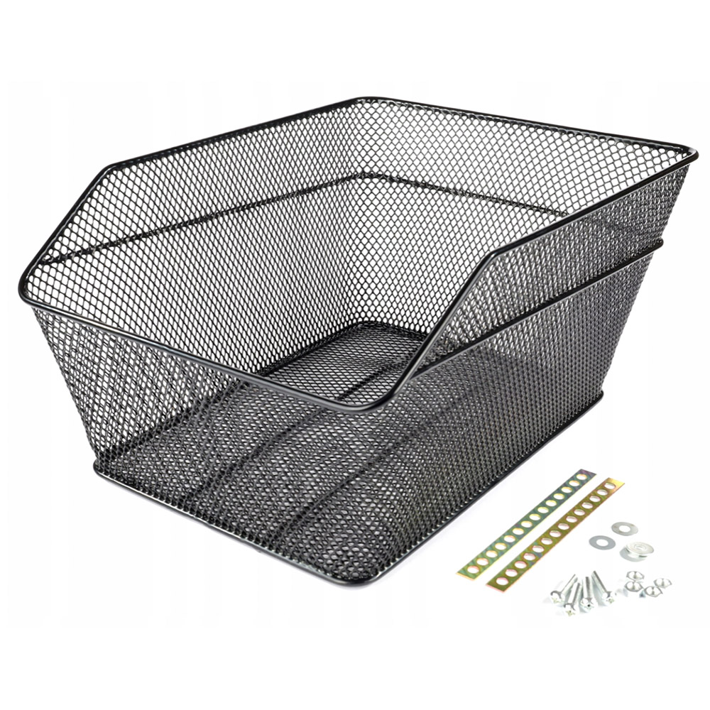 Koszyk rowerowy metalowy tylny czarny MB-113BK