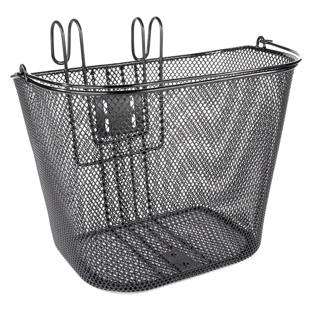 Koszyk rowerowy metalowy zawieszany na kierownicę czarny MB-024BK