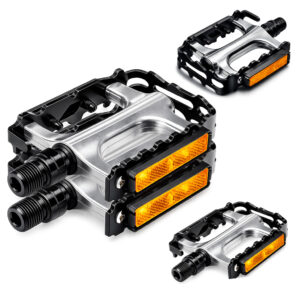 Pedały aluminiowe MTB FP-975ZP srebrne z łożyskami polimerowymi